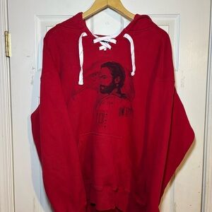 J. America Red Hoodie with Graphic Print